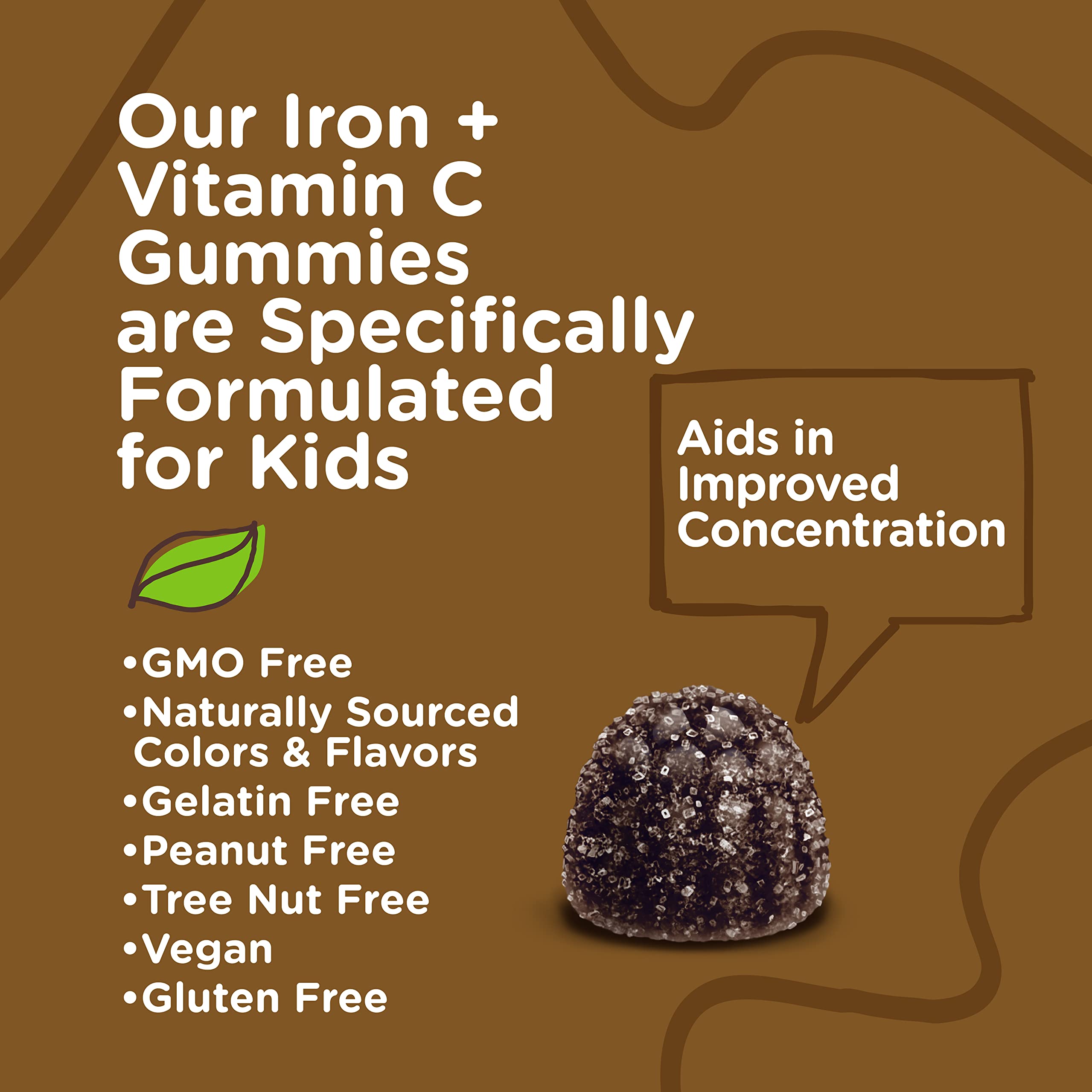 Kosher certified Viteey Iron Gummies for Kids packaging