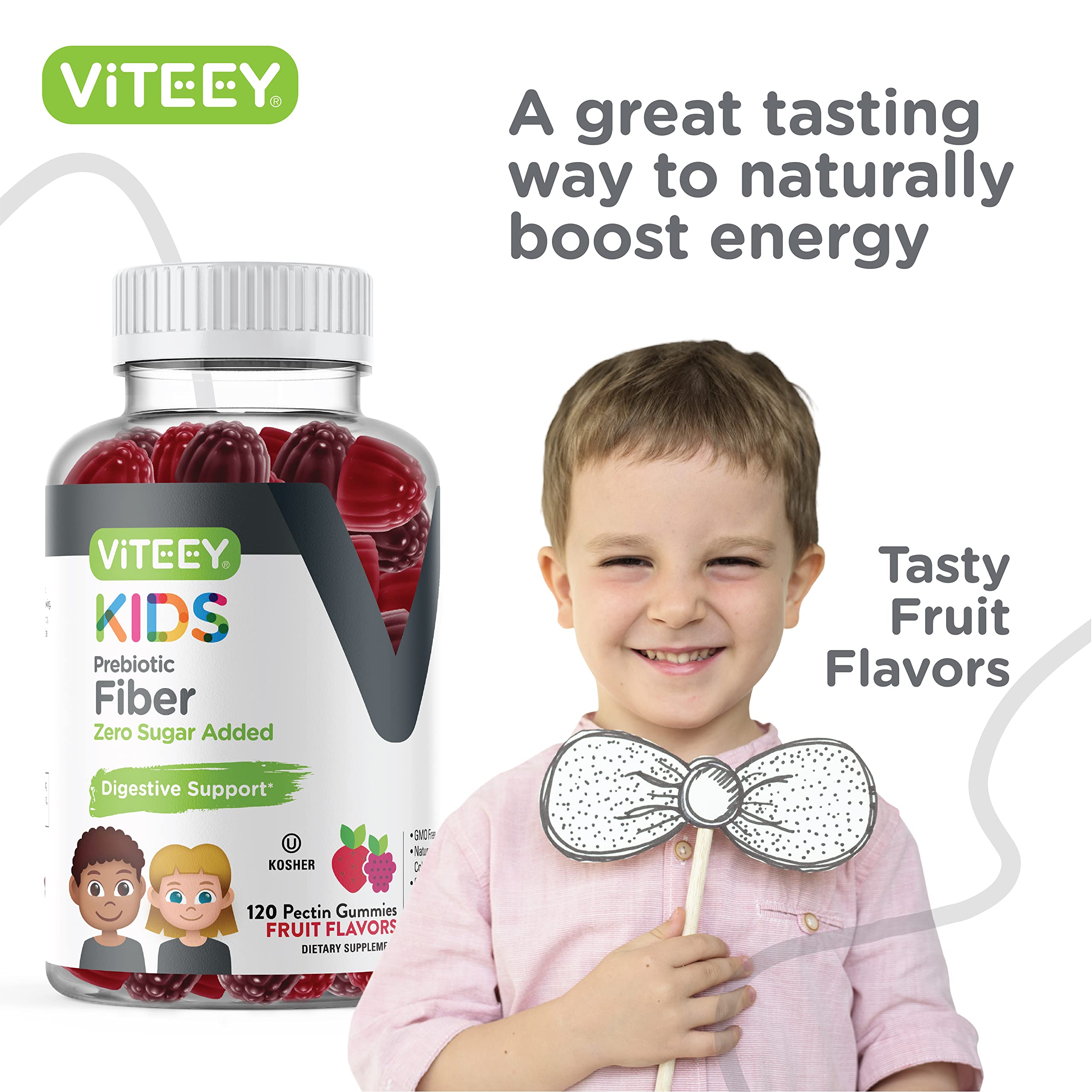 Dosage guidance chart for Viteey Kids fiber gummies