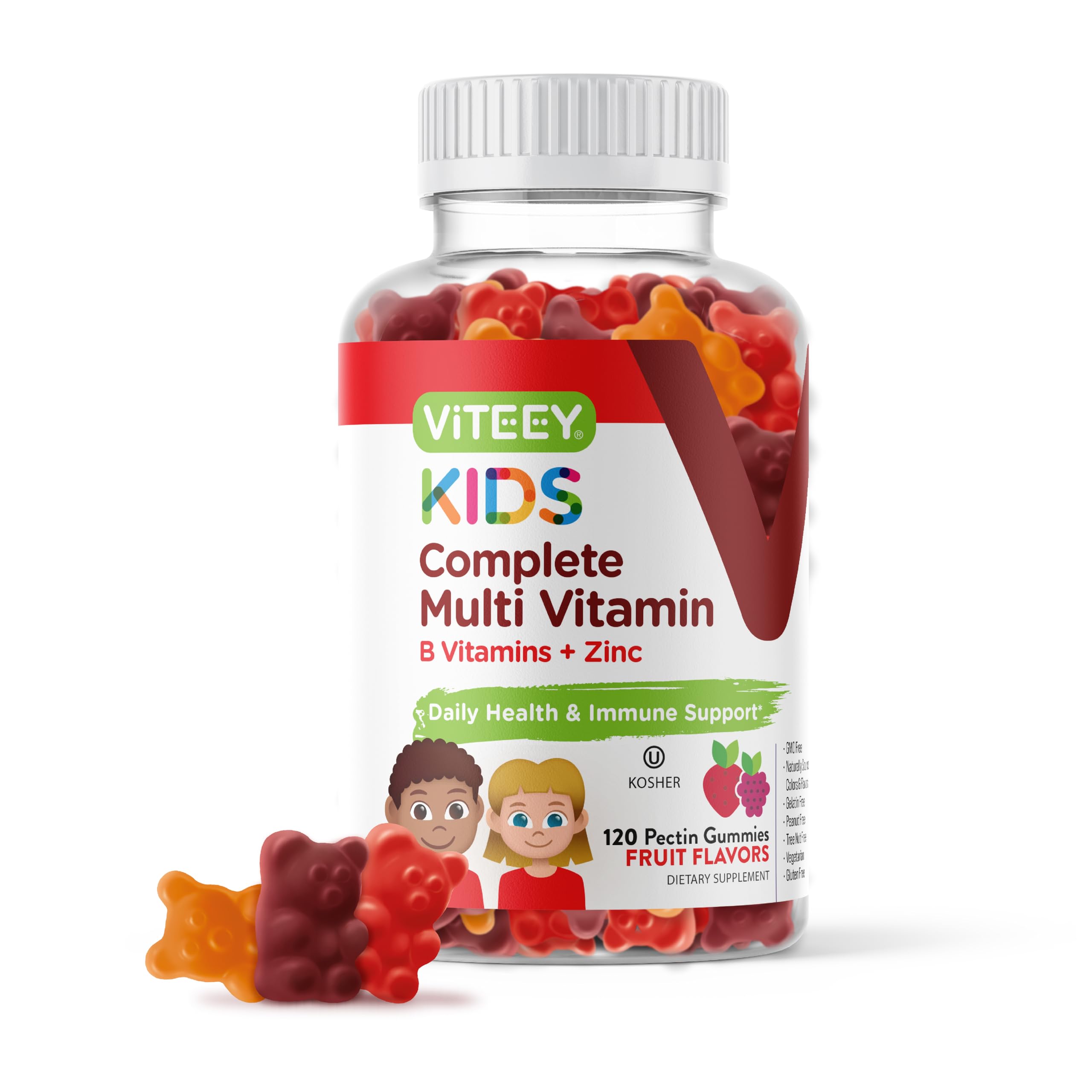 Viteey Kids Multivitamin Gummies 120-count front label