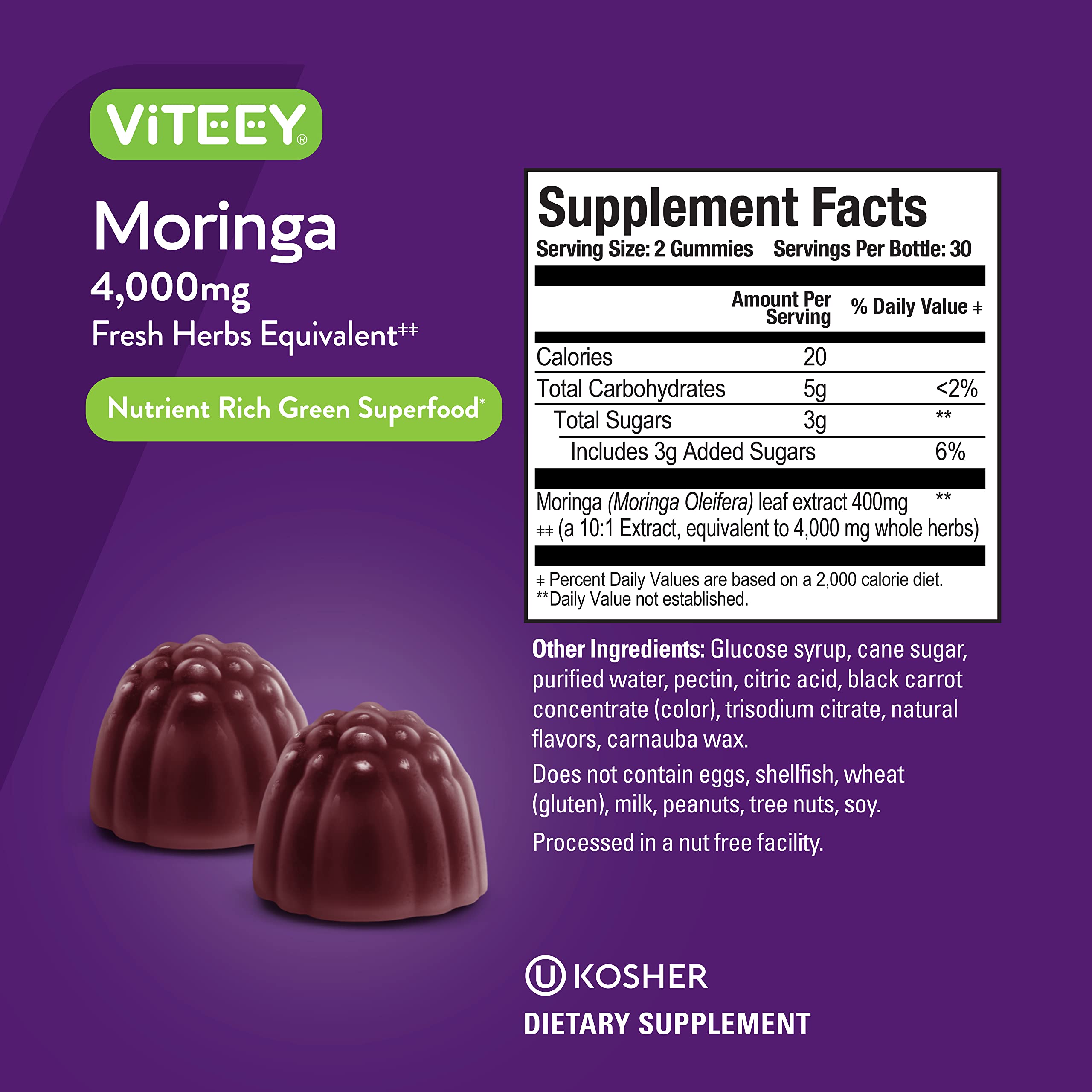 Strawberry flavor of Viteey Moringa Gummies