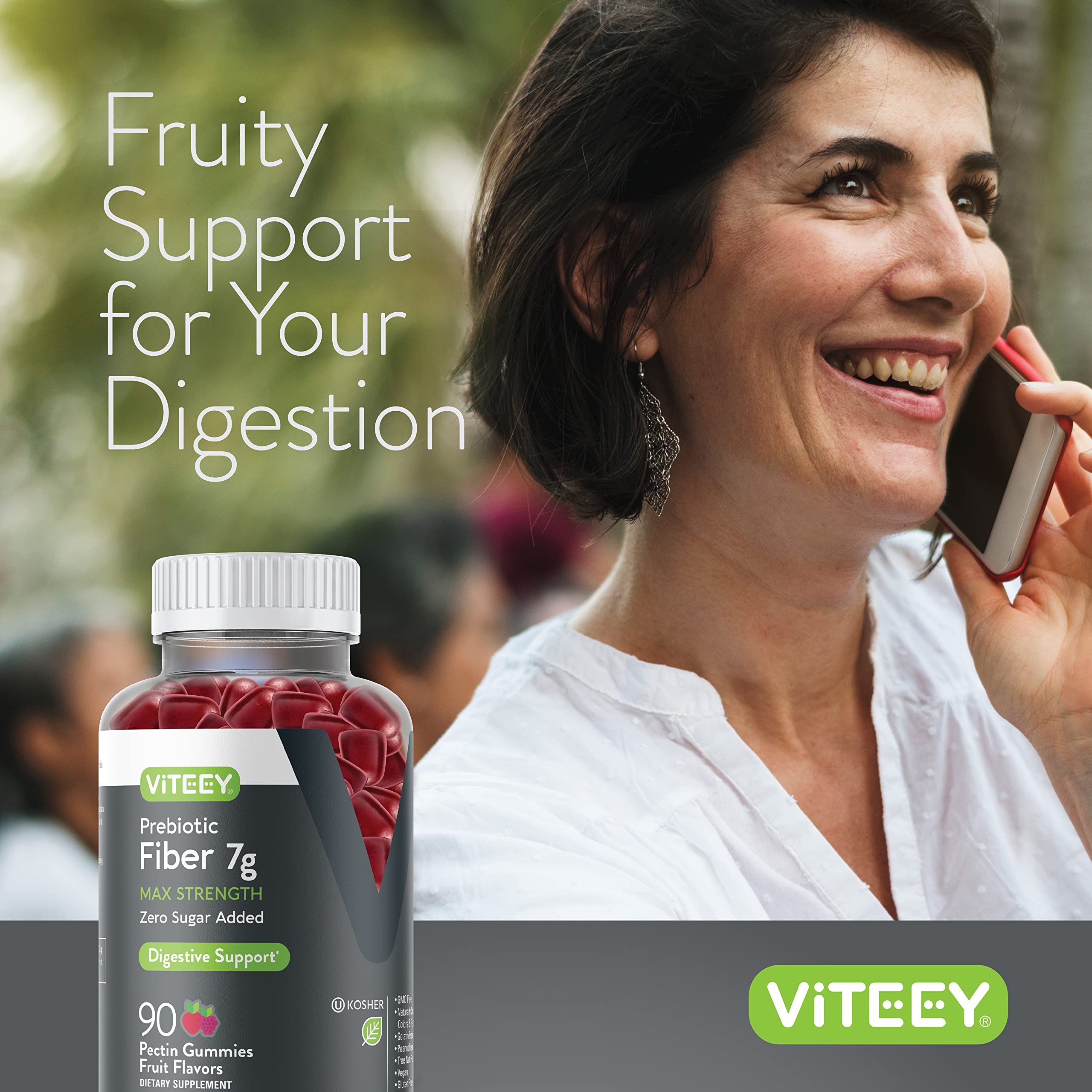 Badges for vegan, gluten-free, gelatin-free and zero sugar added