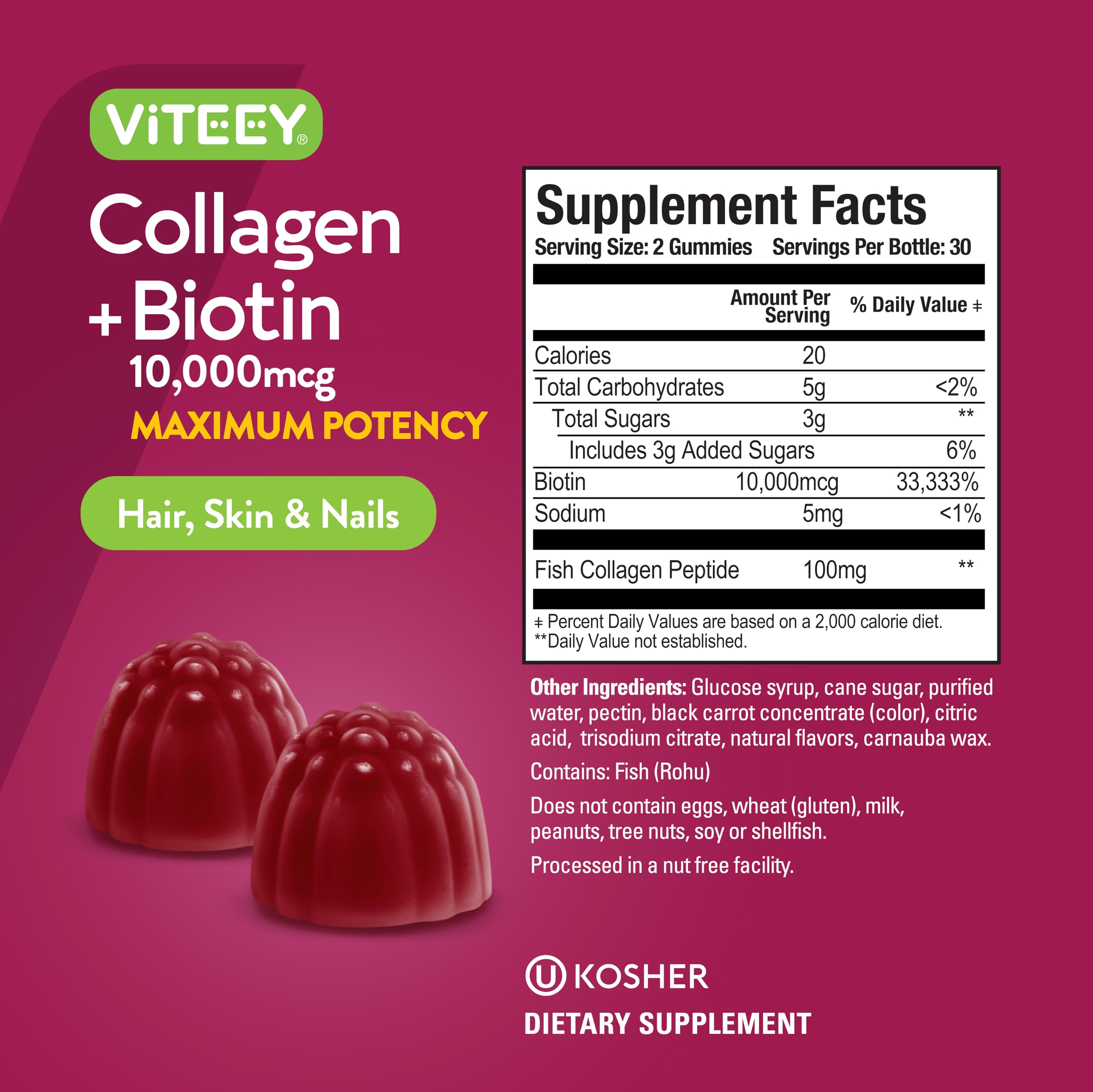Vegan and gluten-free collagen gummies illustration