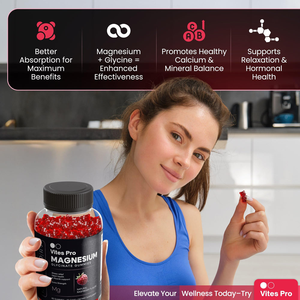 Close-up shot of VITES PRO magnesium glycinate gummy texture