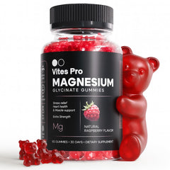 Front view of VITES PRO Magnesium Glycinate Gummies bottle (60-count)