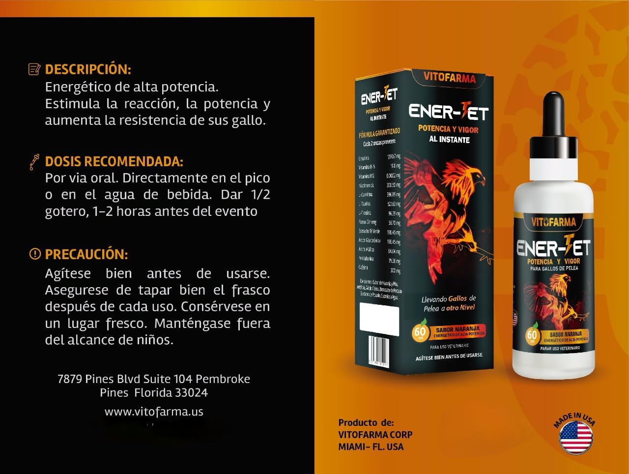 Ingredients and benefits: stimulants, amino acids, vitamins