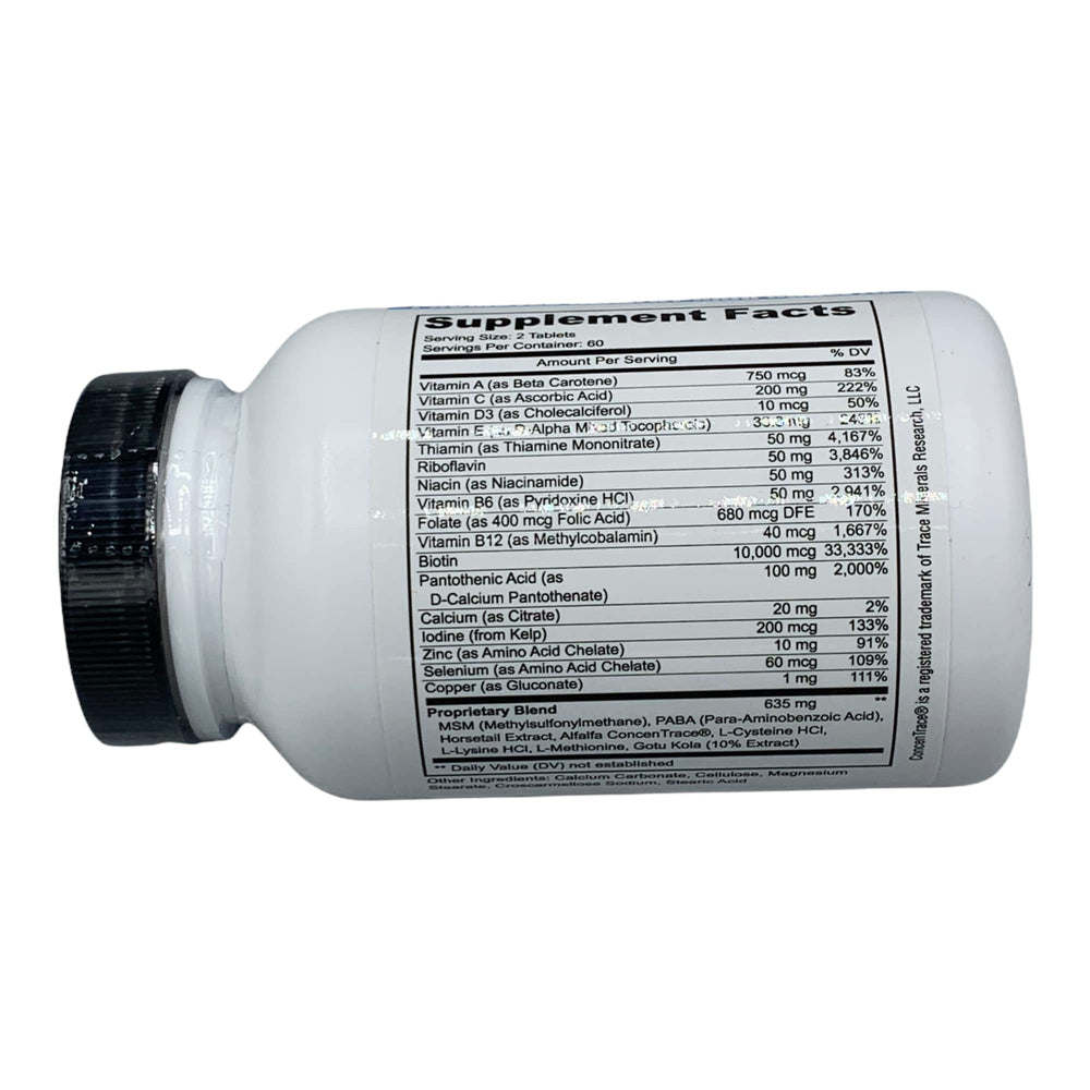 Ingredient panel for Vitol Great Hair Biotin supplement