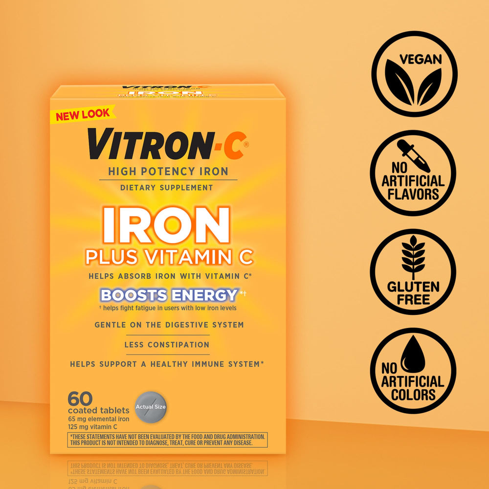 Icon indicating Vitron-C is gluten free vegan and dye free