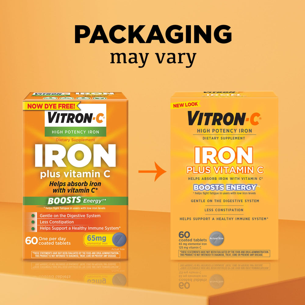 Back label showing Vitron-C ingredients and directions