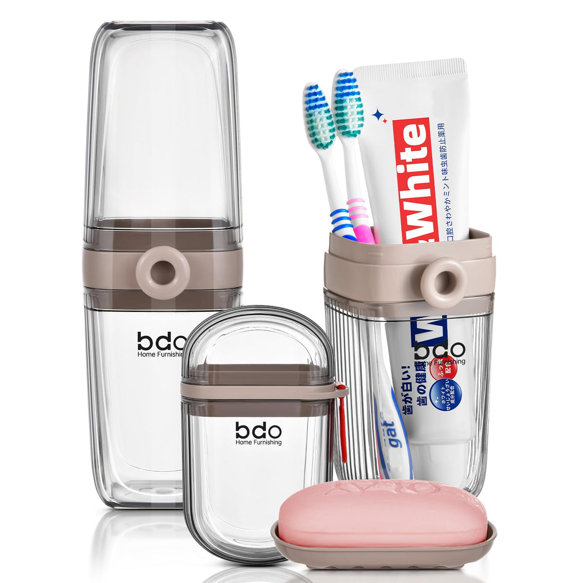 VITVITI gray toothbrush travel case closed front view