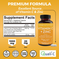 Back label with supplement facts on Viva Naturals bottle