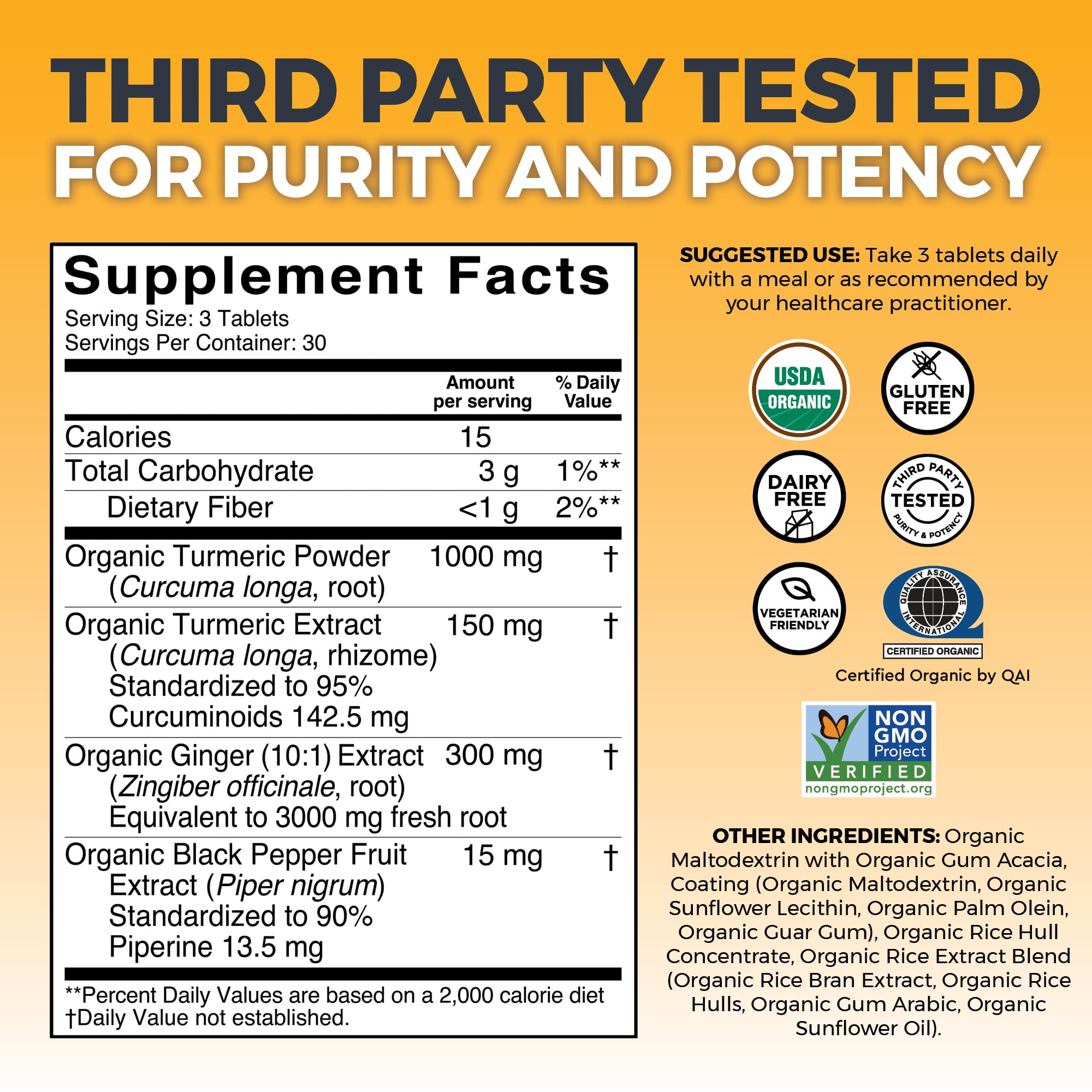 Organic black pepper extract included for absorption