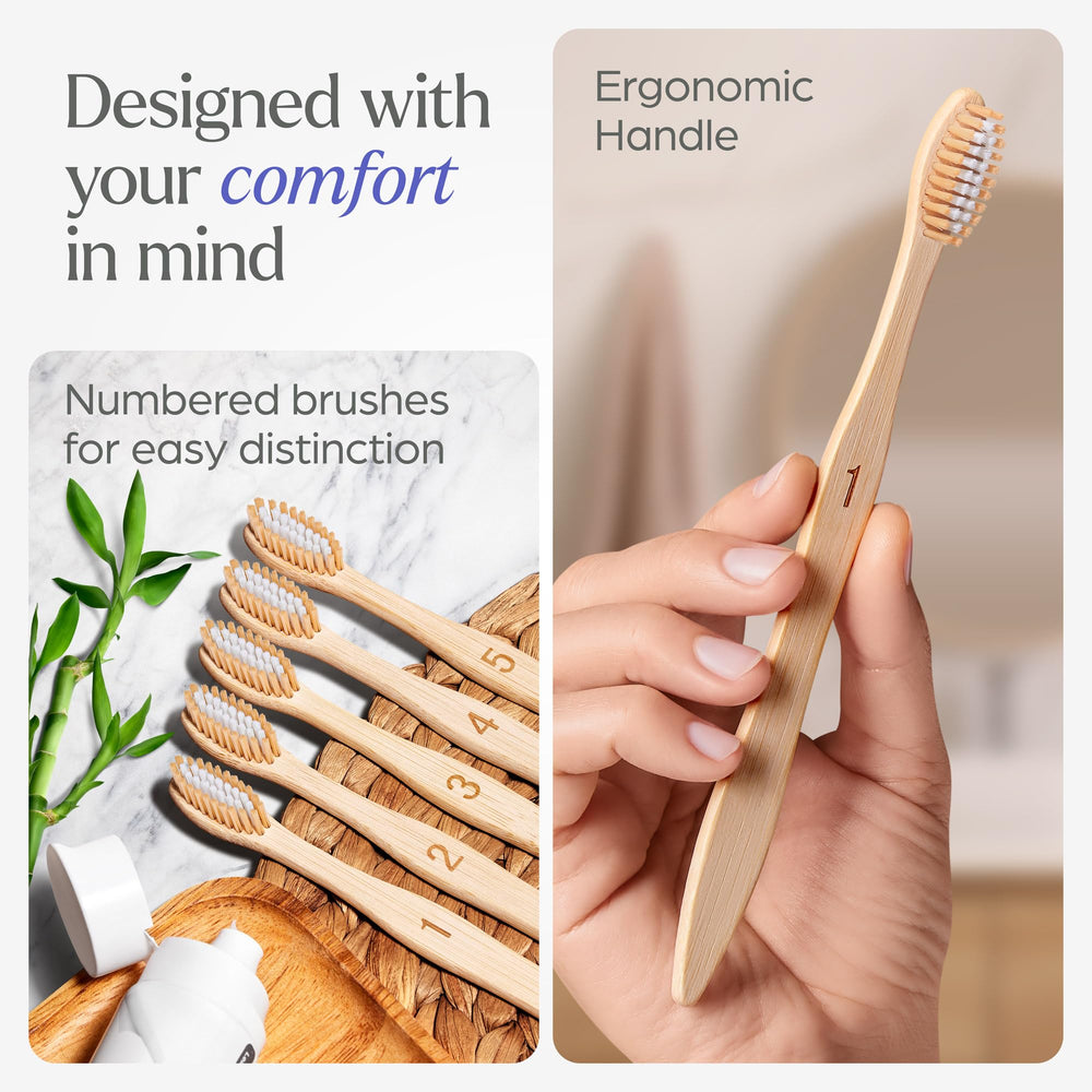 Natural bamboo handle close-up