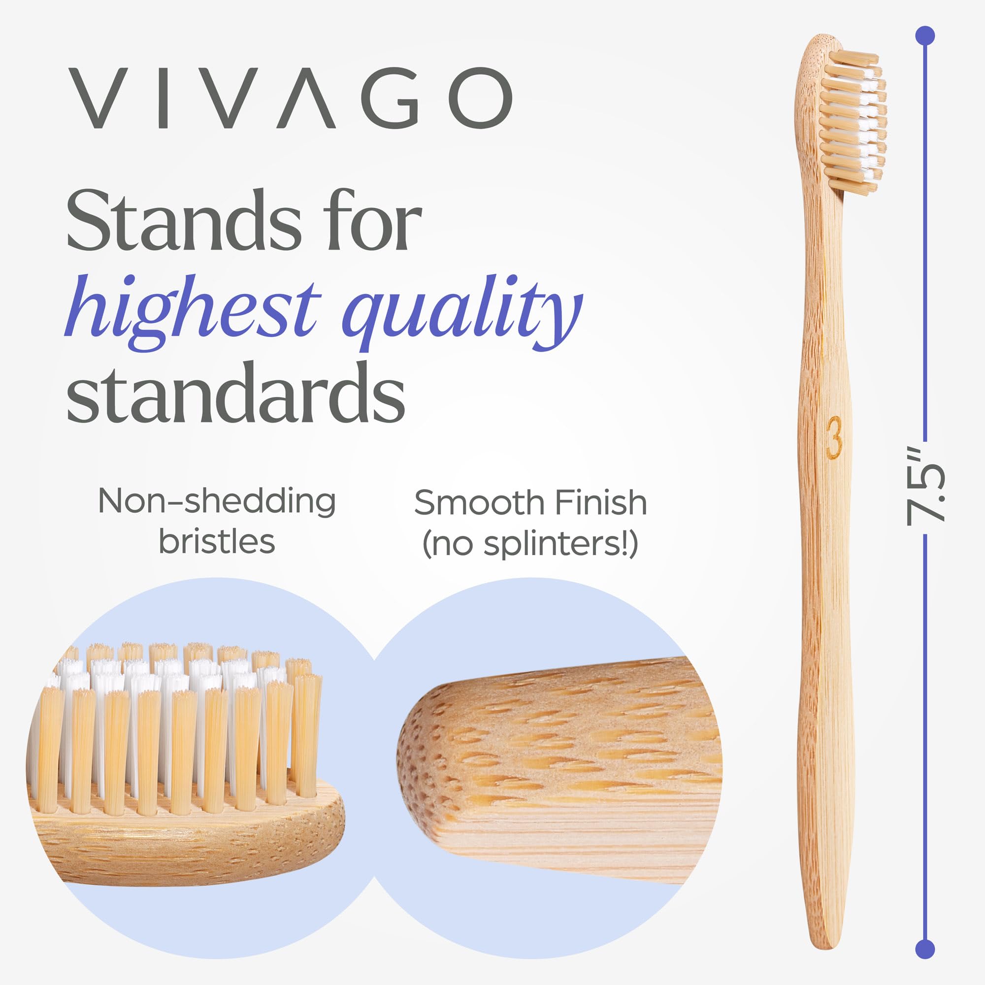 Packaging of the VIVAGO bamboo toothbrushes