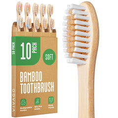 Close-up of VIVAGO bamboo toothbrush handle