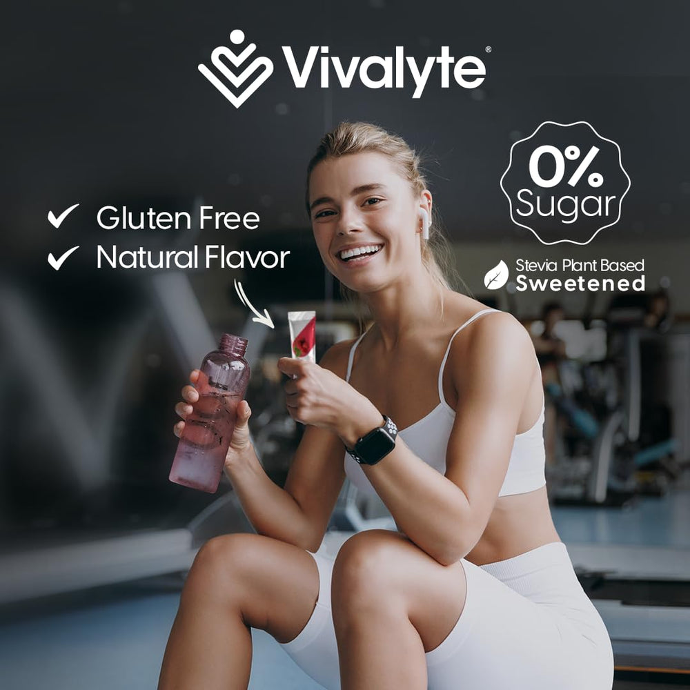 Vivalyte Lemon Lime flavor electrolyte powder packets