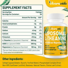 L-Theanine 800mg with GABA and Magnesium Glycinate ingredients