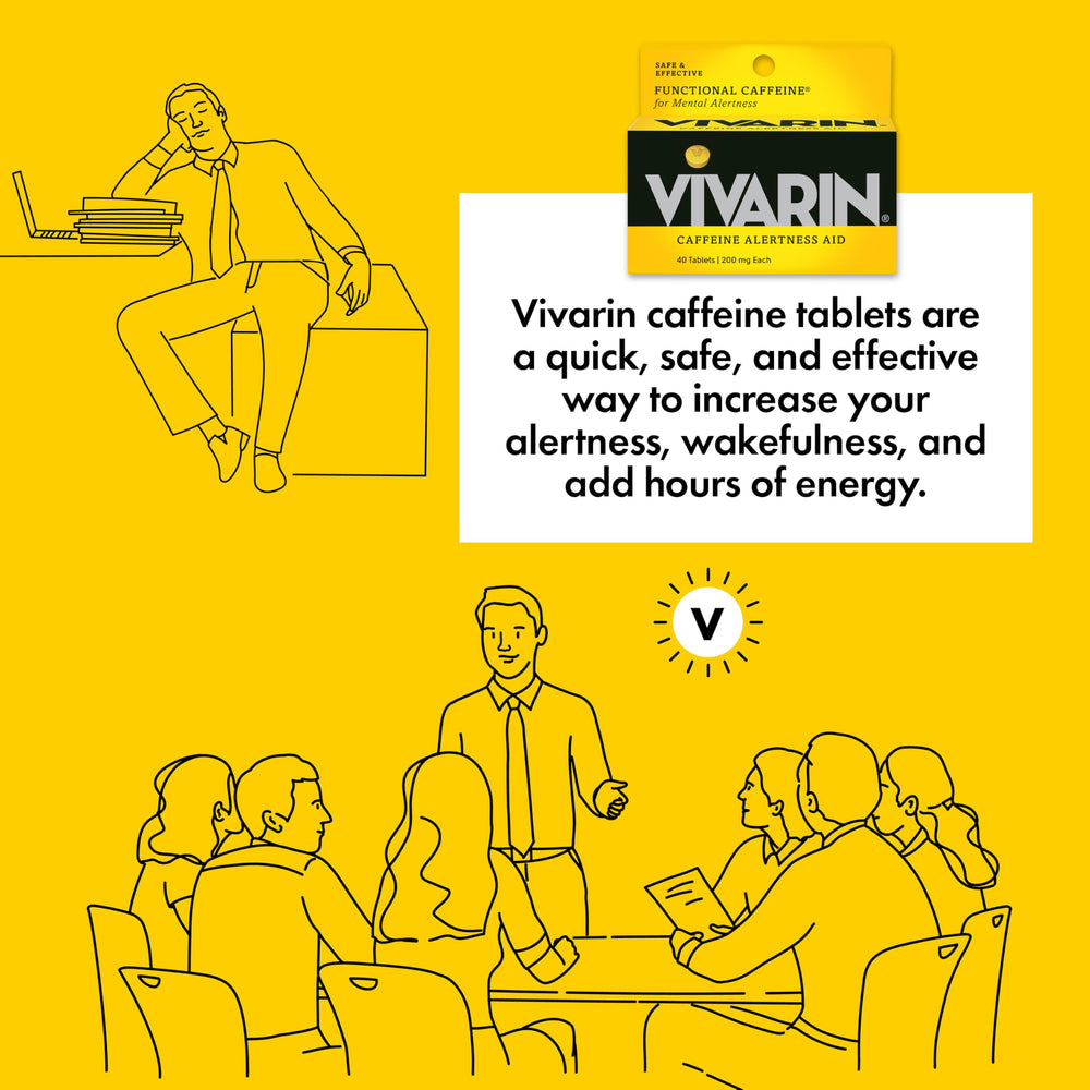 Vivarin caffeine pills package close-up
