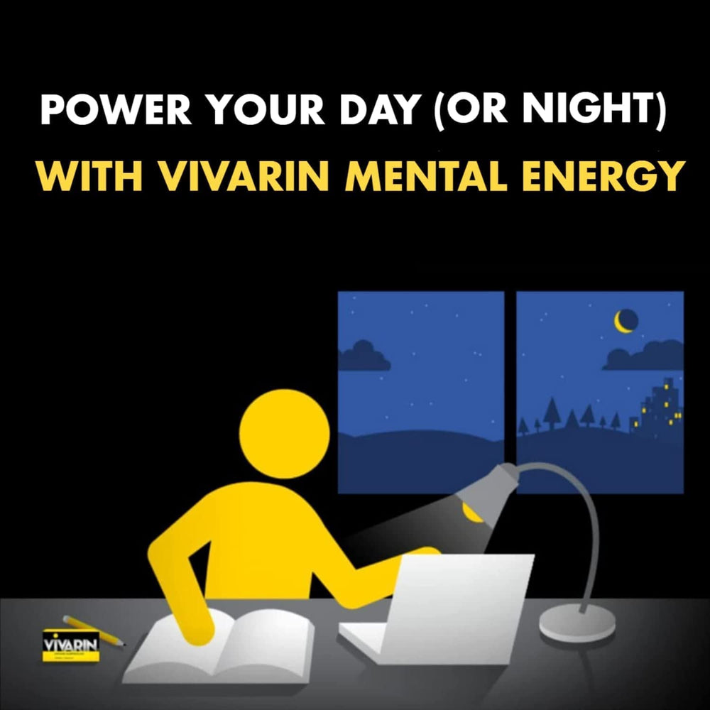 Person studying with Vivarin energy support