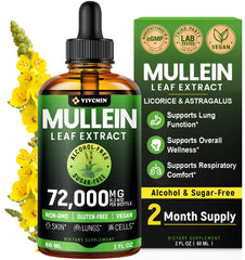Product front view of vivcmin Mullein Drops 2 fl oz bottle