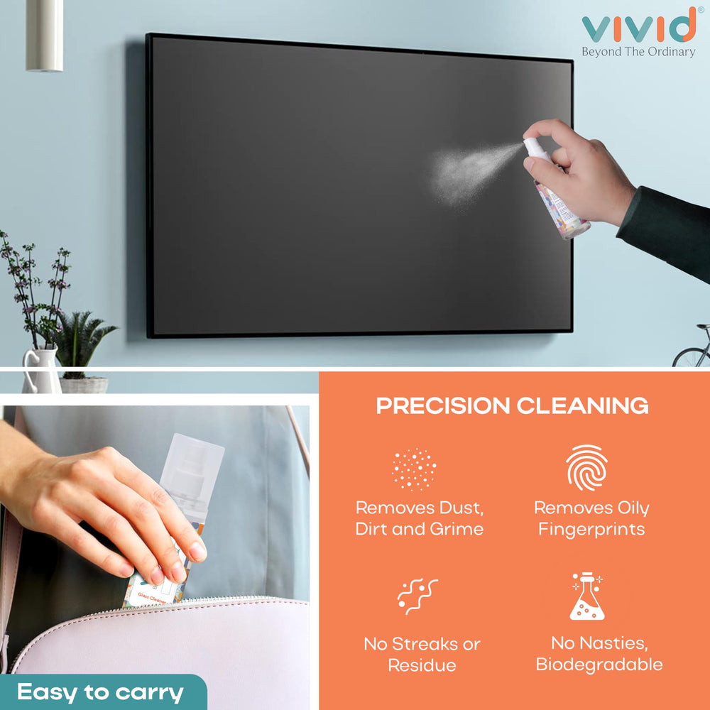 Crystal-clear eyeglasses lens after cleaning with MyClean