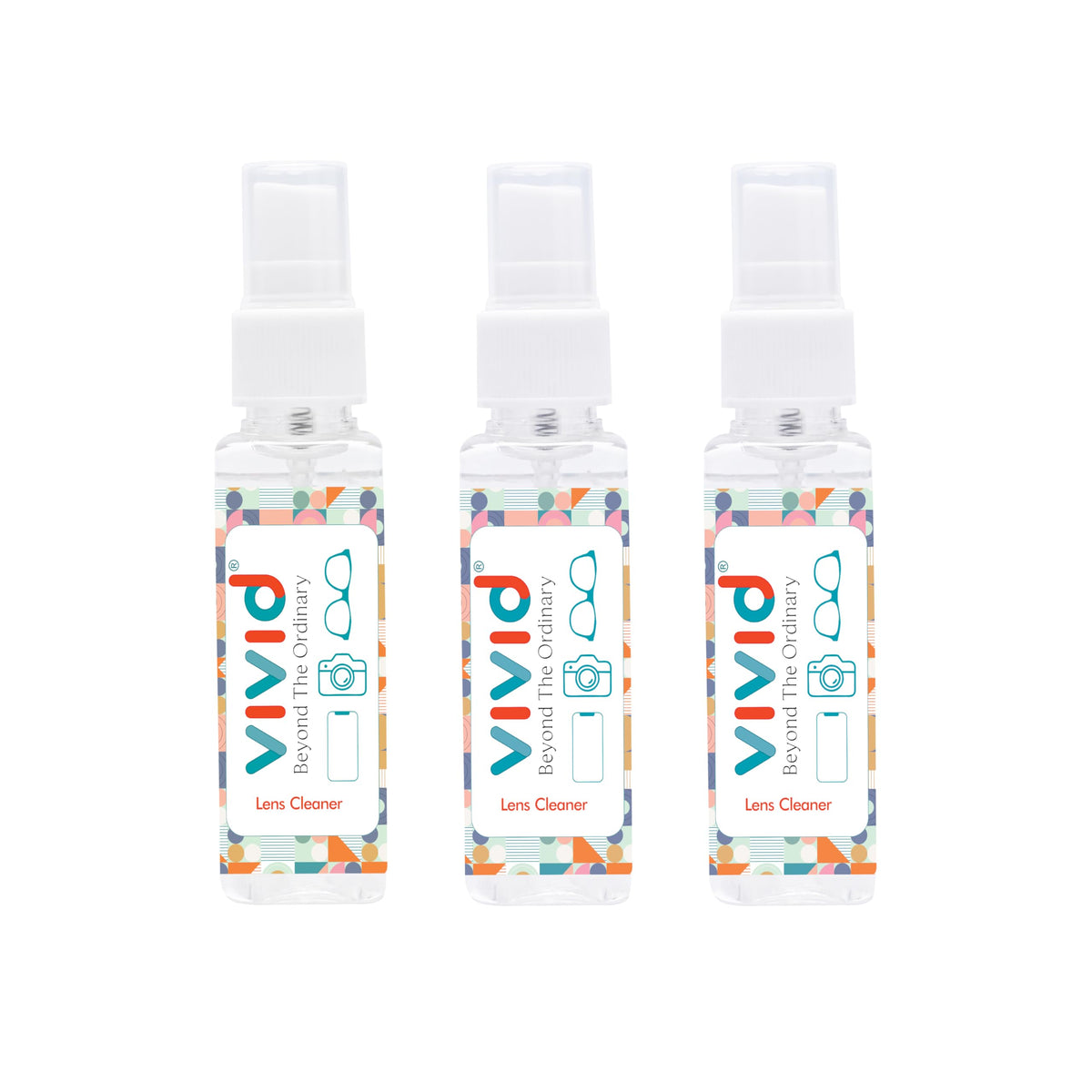 VividVision myclean glasses cleaner 50ml 3-pack front view