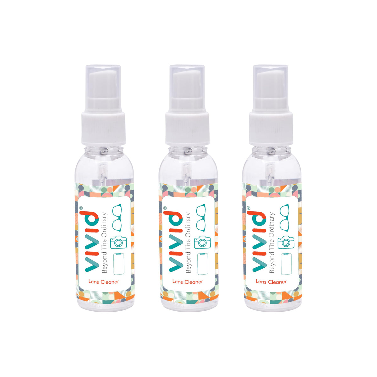 VividVision MyClean lens cleaning spray bottle 50ml – pack of 3