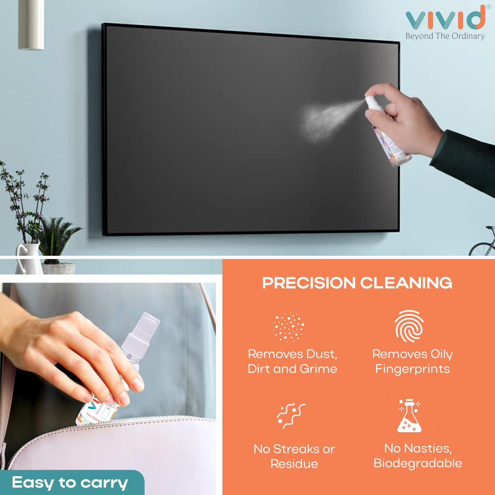 Product-friendly for glasses and screens; gentle formula