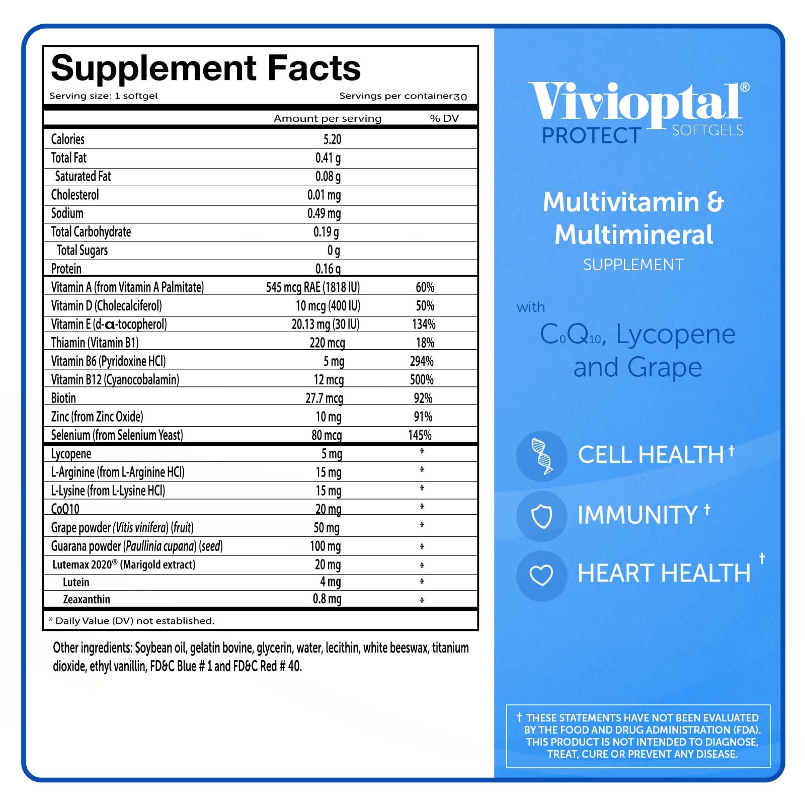 Energy, antioxidant and health benefits of Vivioptal for Men