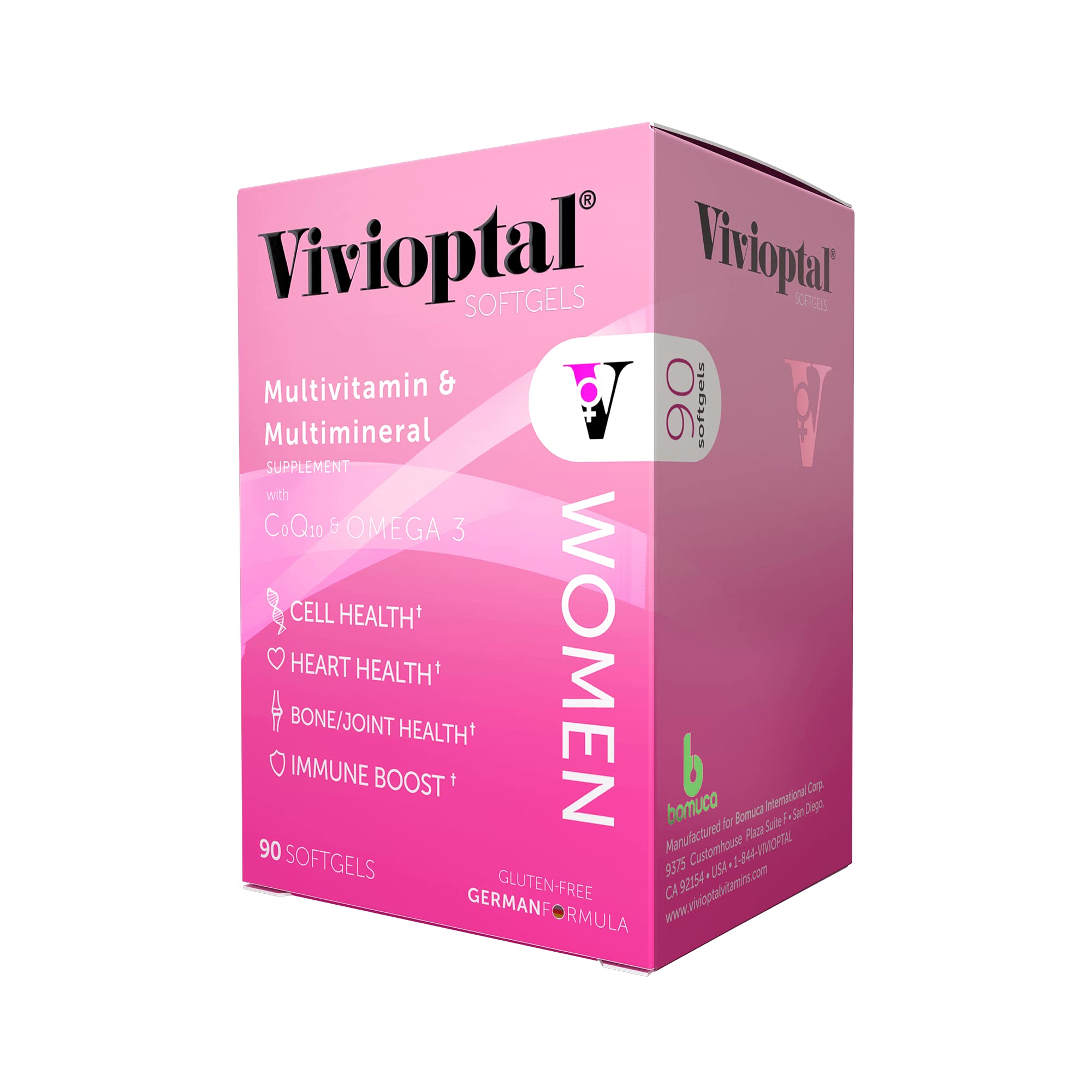 Front view of Vivioptal Women 90 Softgels bottle