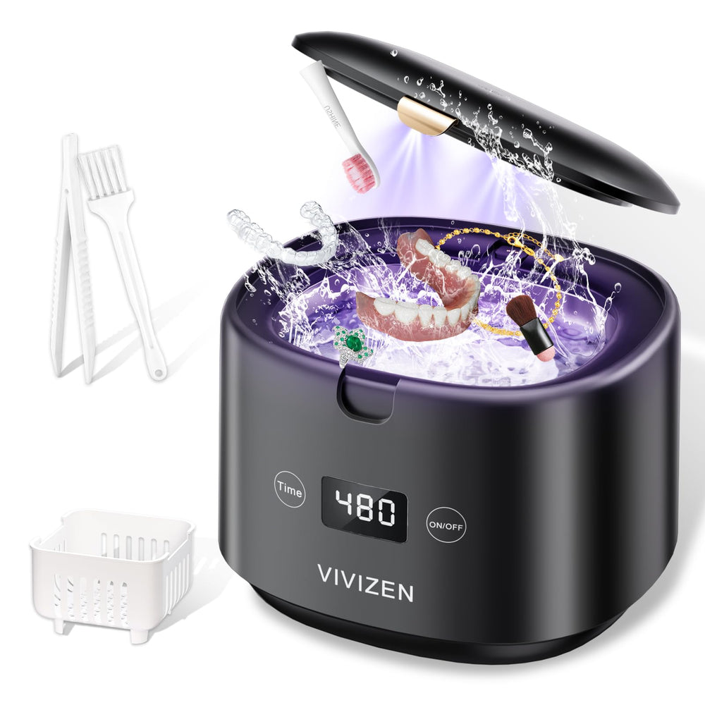 VIVIZEN Ultrasonic Retainer Cleaner in black - front view