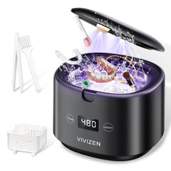 VIVIZEN Ultrasonic Retainer Cleaner in black - front view