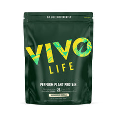 Front view of Vivo Life Perform Plant Protein Powder vanilla 990g