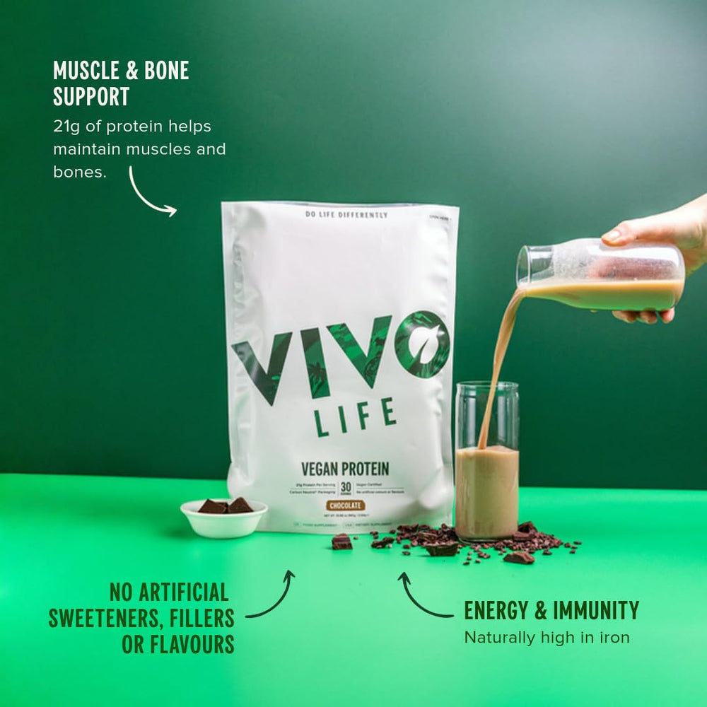 Vivo Vegan Protein Powder Unflavored flavor tub 31.7 oz