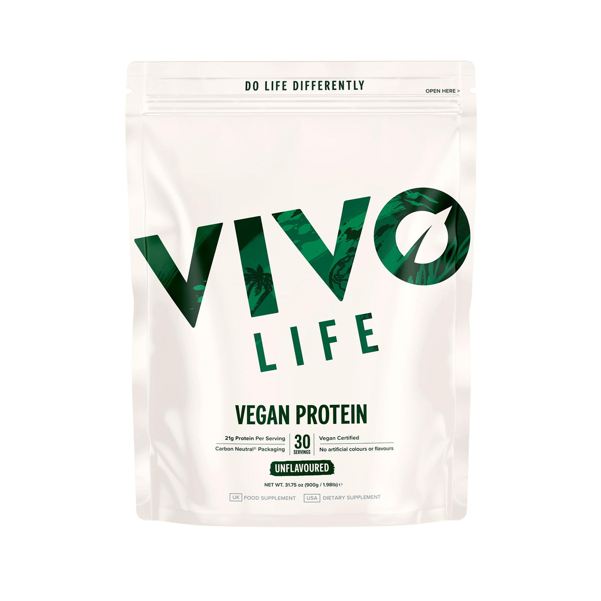 Vivo Vegan Protein Powder Vanilla flavor tub 31.7 oz