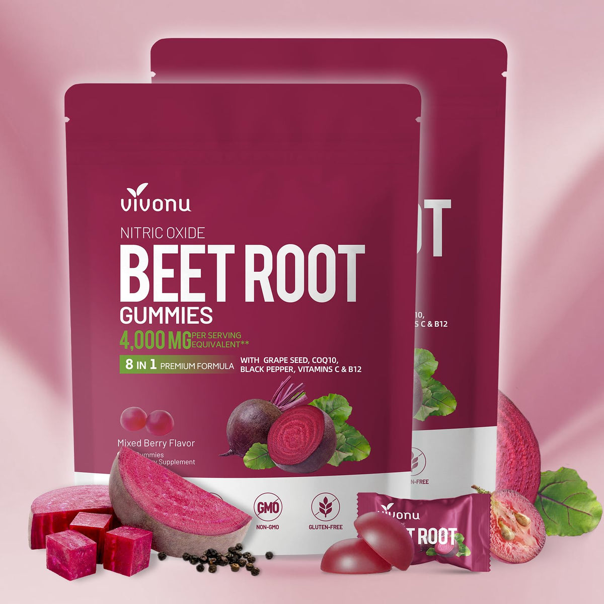 VivoNu Beet Root Gummies packaging image