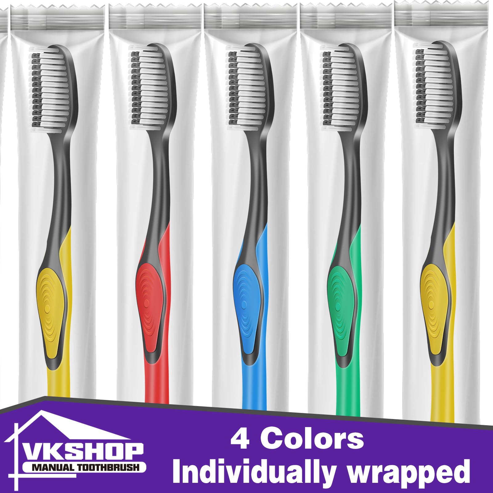 Close-up of ultra-soft bristles on bamboo toothbrush