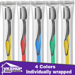 Close-up of ultra-soft bristles on bamboo toothbrush