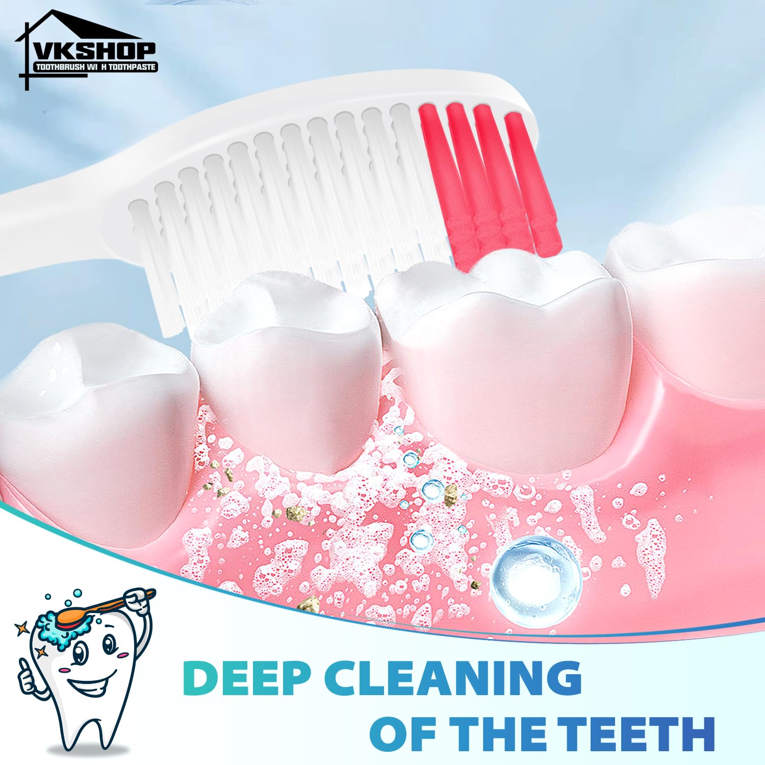 Soft bristles for gentle brushing with mint flavor