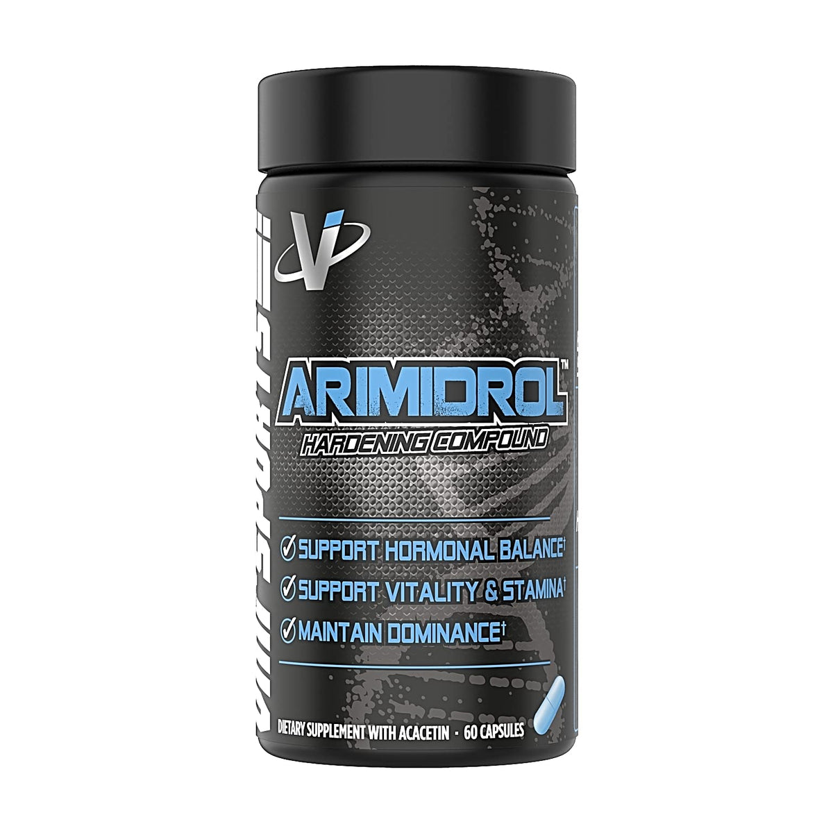 VMI Sports Arimidrol bottle front highlights premium packaging for performance support.