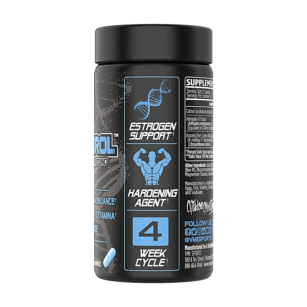 VMI Sports Arimidrol ingredient Acacetin highlights cortisol-balancing and aromatase action.