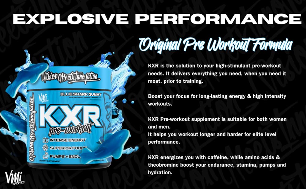 VMI Sports K-XR glass with scoop ready for pre-workout mix