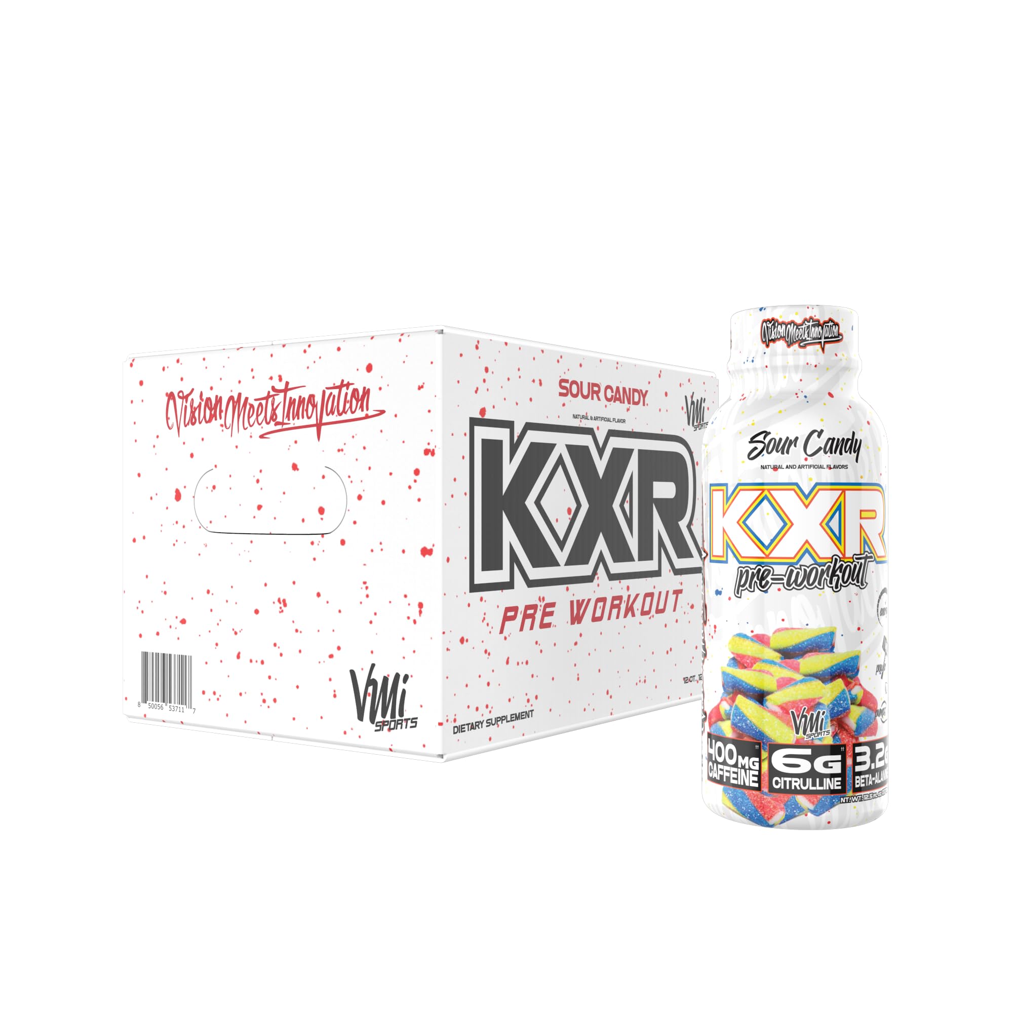 VMI Sports KXR pink lemonade bottle pour boosts energy and focus for workouts.
