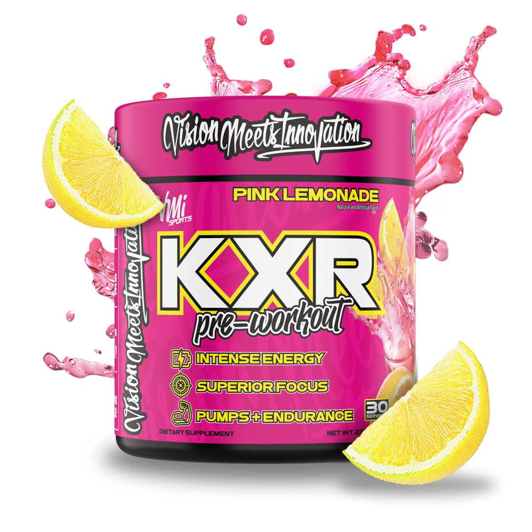 VMI Sports KXR pink lemonade bottle ready for a high-energy workout