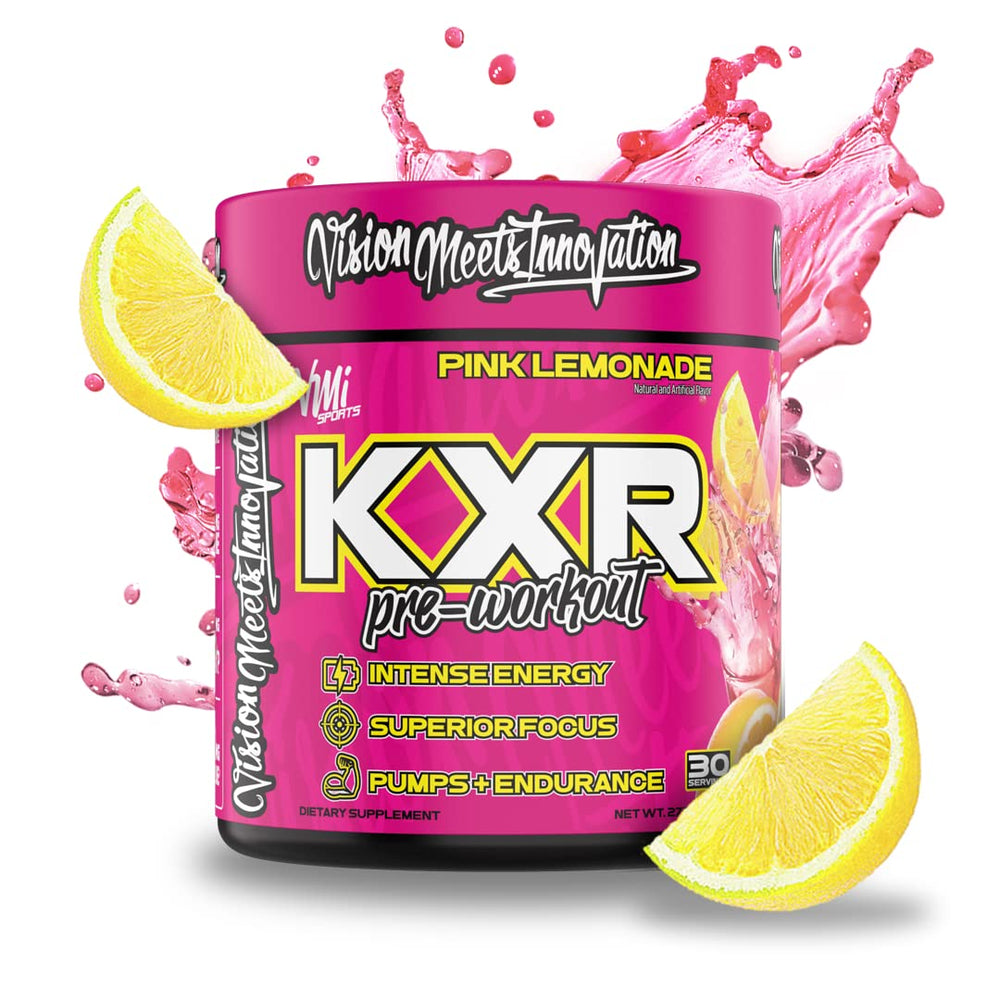 VMI Sports KXR pink lemonade bottle ready for a high-energy workout