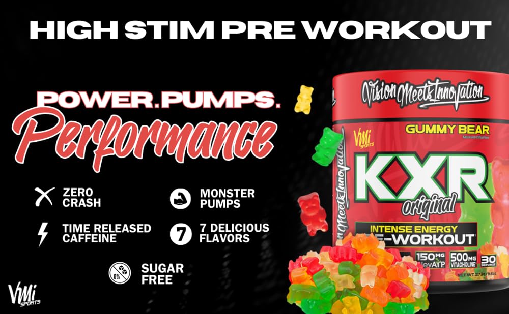 VMI Sports KXR powder in glass shows fast hydration and readiness.