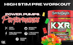 VMI Sports KXR powder in glass shows fast hydration and readiness.