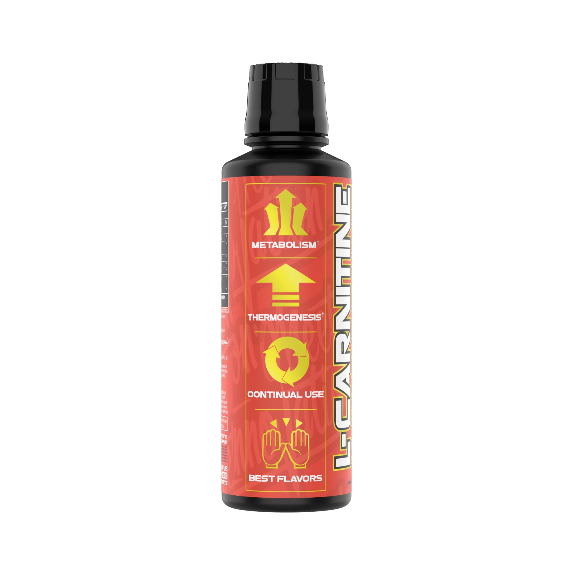 VMI Sports L-Carnitine 1500 Heat peach mango flavor glass highlights tasty, stimulant-free formula for training.
