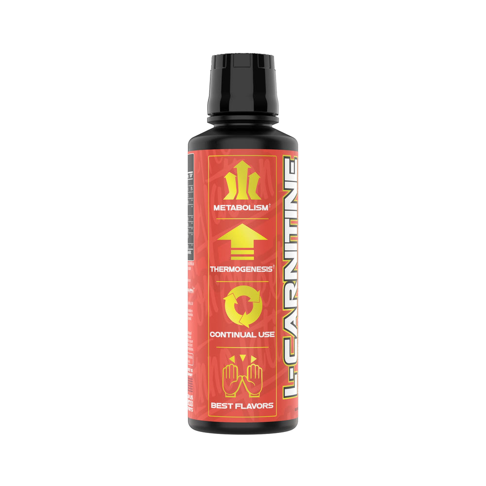 VMI Sports L-Carnitine 1500 Heat peach mango flavor glass highlights tasty, stimulant-free formula for training.