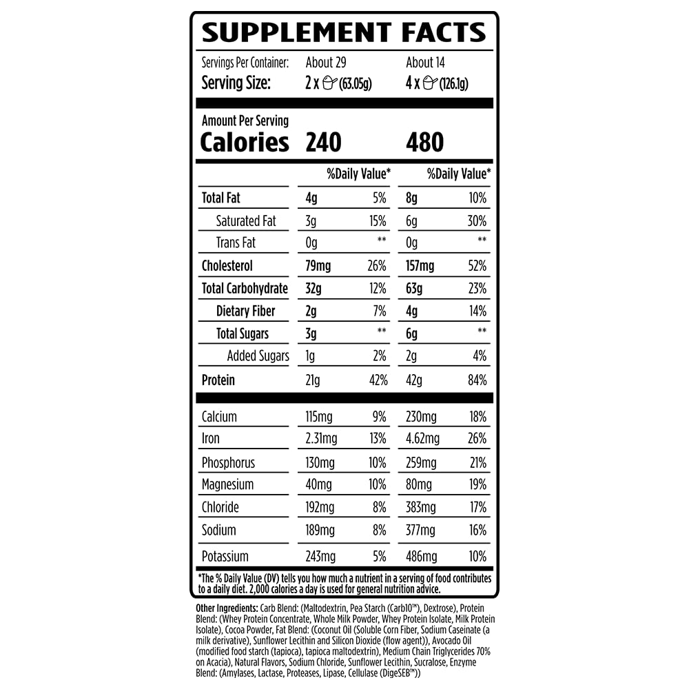VMI Major Mass post-workout meal replacement option.