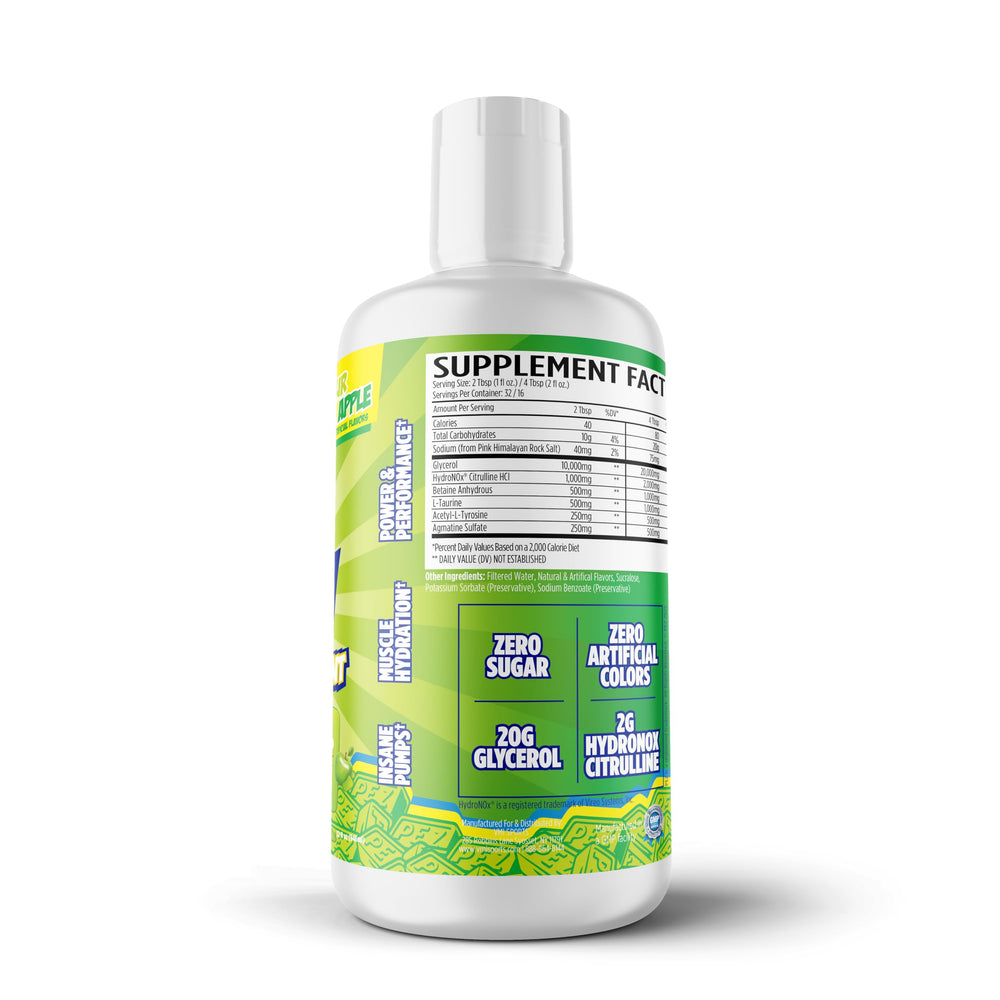 VMI Sports Pump N Flow blue shark gummy liquid illustrating flavor and fast absorption